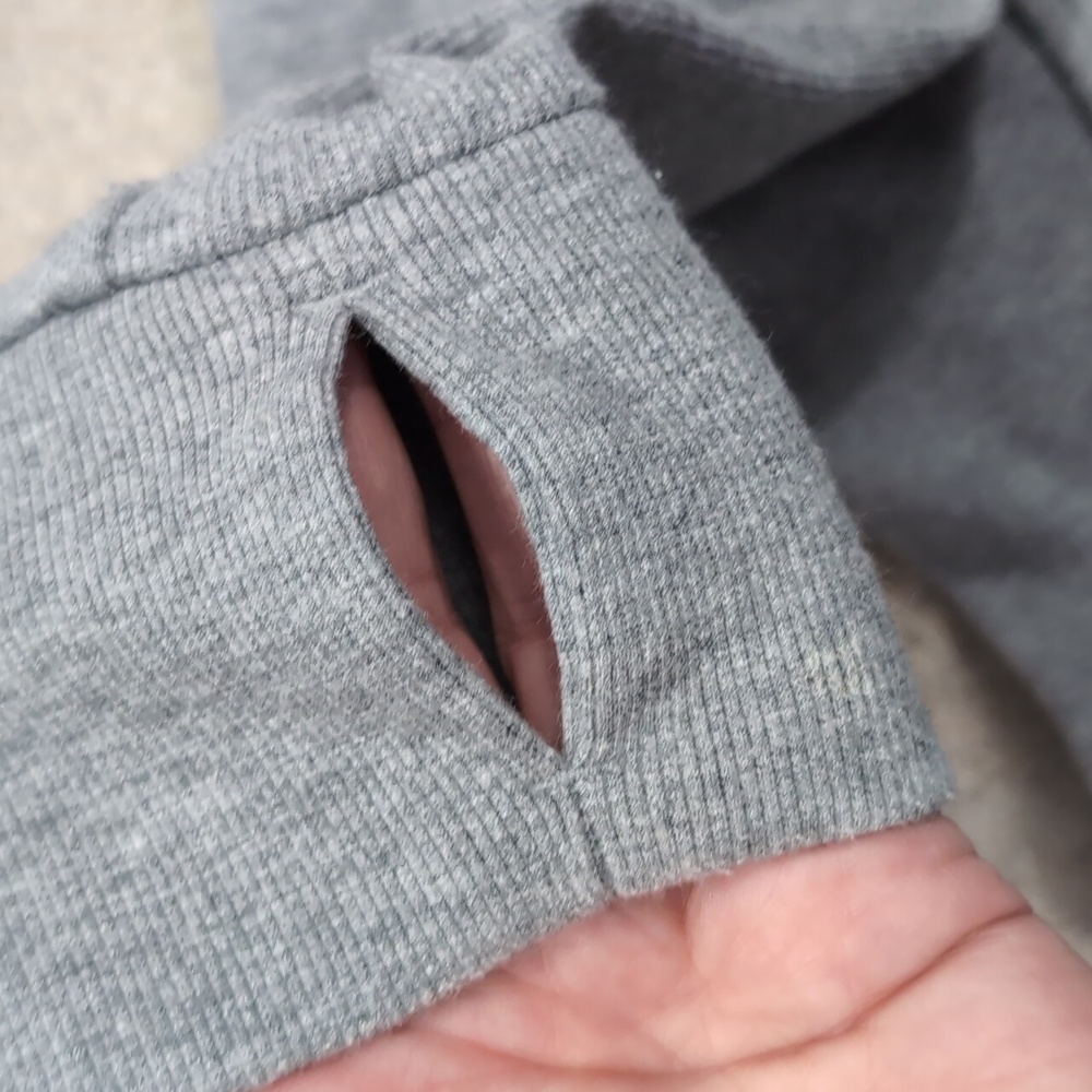 Eddie Bauer full zip hoodie sweatshirt jacket, gray, women's XL, thumb holes - Picture 6 of 14